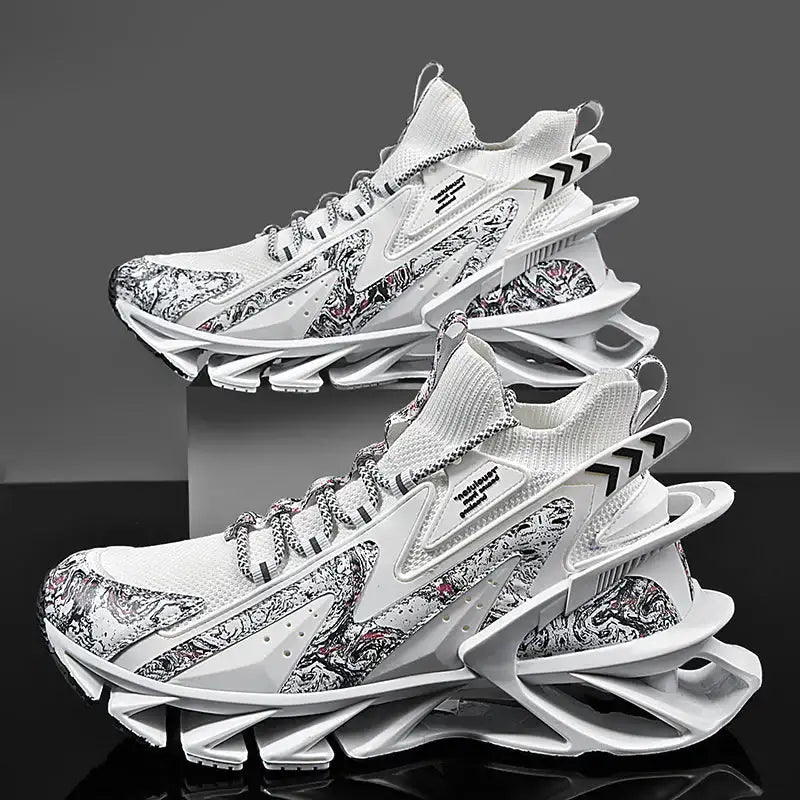 Leopard Breathable Blade Sneakers Euro Size White / 39