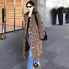 Leopard Long Double Breasted Blazer