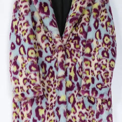 Leopard Print Faux Fur Coat for Women