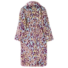 Leopard Print Faux Fur Coat for Women
