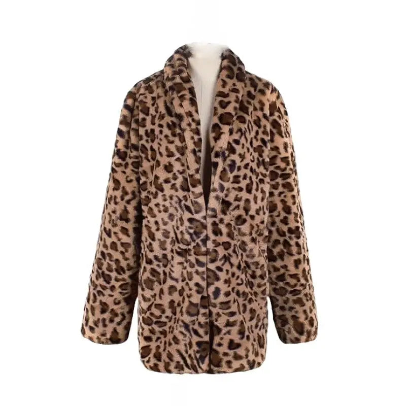 Leopard Print Long Sleeves Lapel Suit Blazer