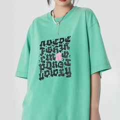 Letter Embroidery Short-sleeved T-shirt