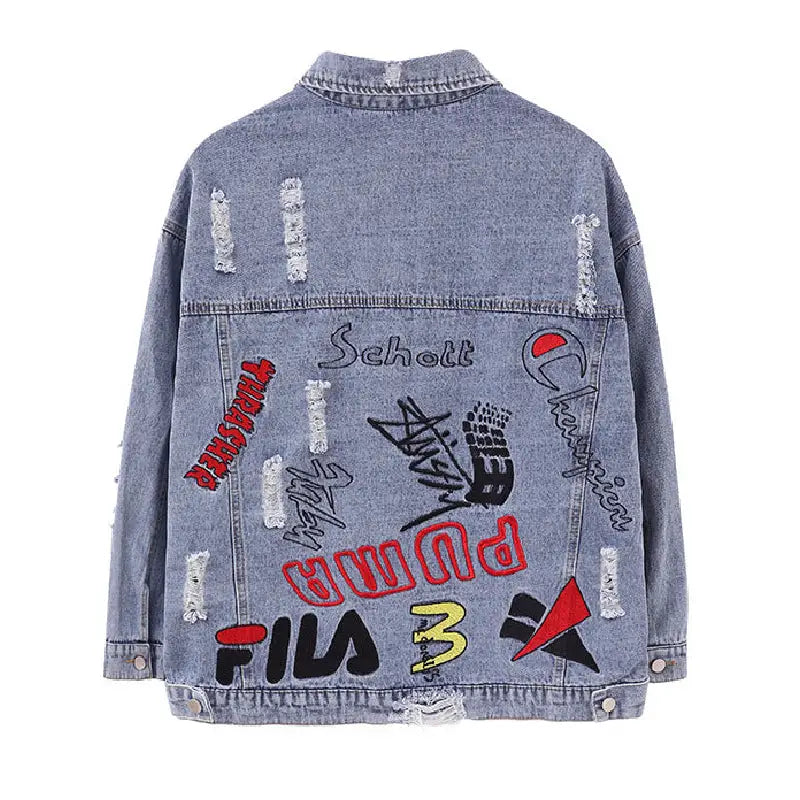 Letters and Logos Denim Jacket