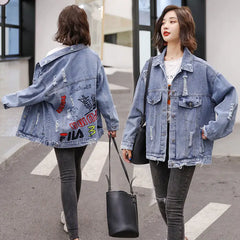 Letters and Logos Denim Jacket