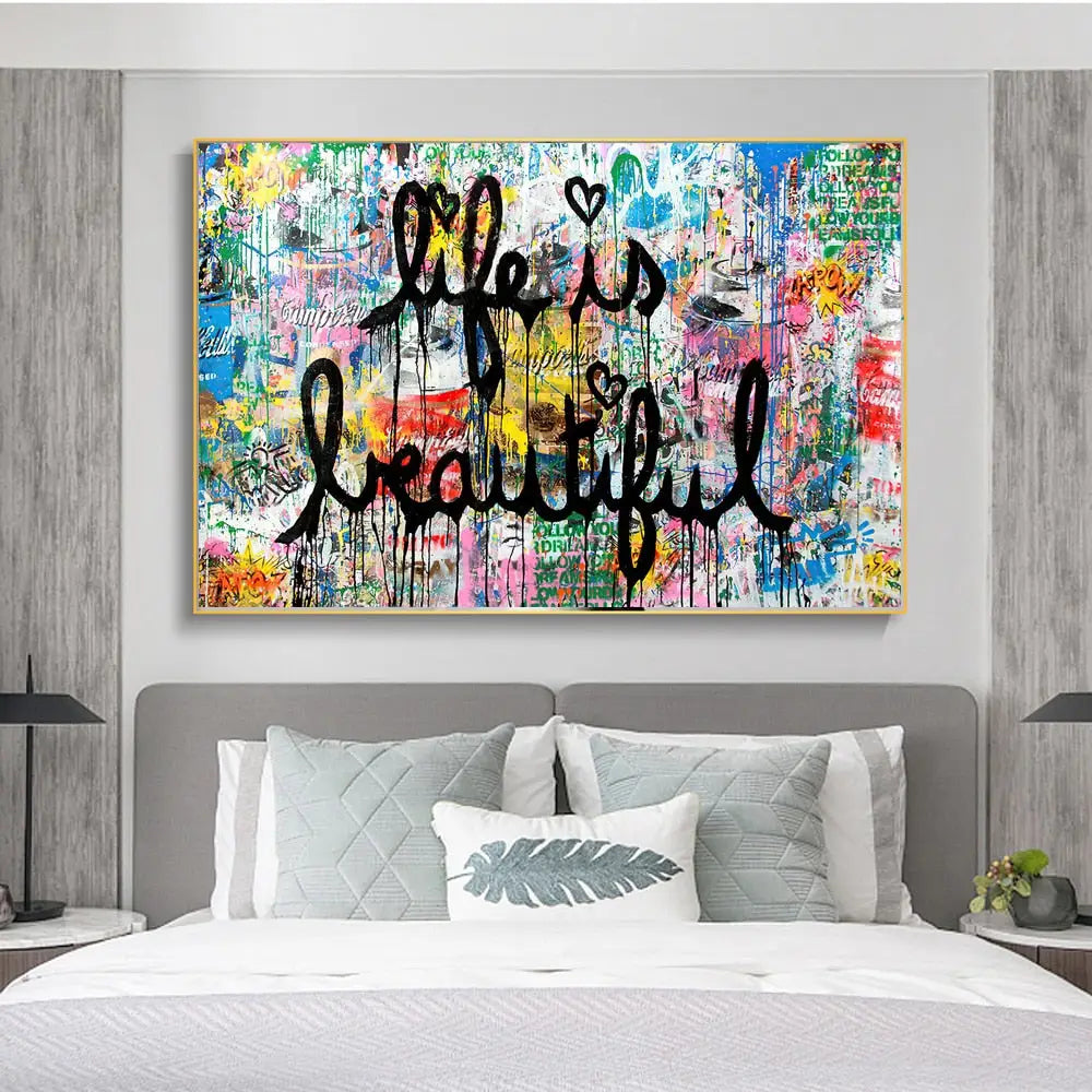 Life is Beautiful Banksy Canvas