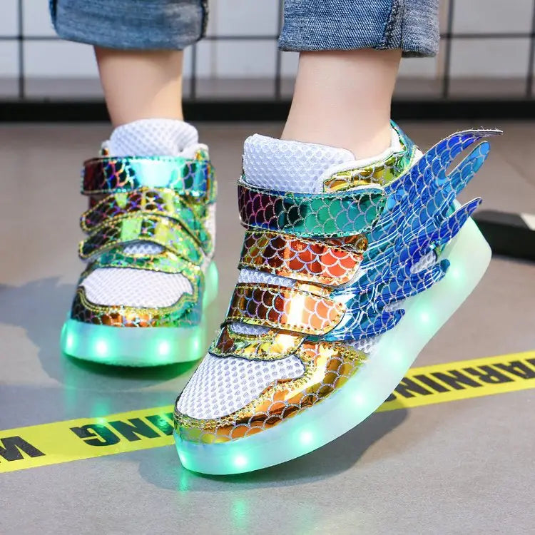 Lights Wings Glitter PU Vegan Shoes