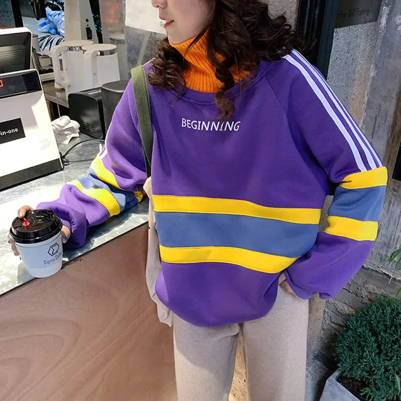 Lightweight Beginning Color Turtle Neck Sweater