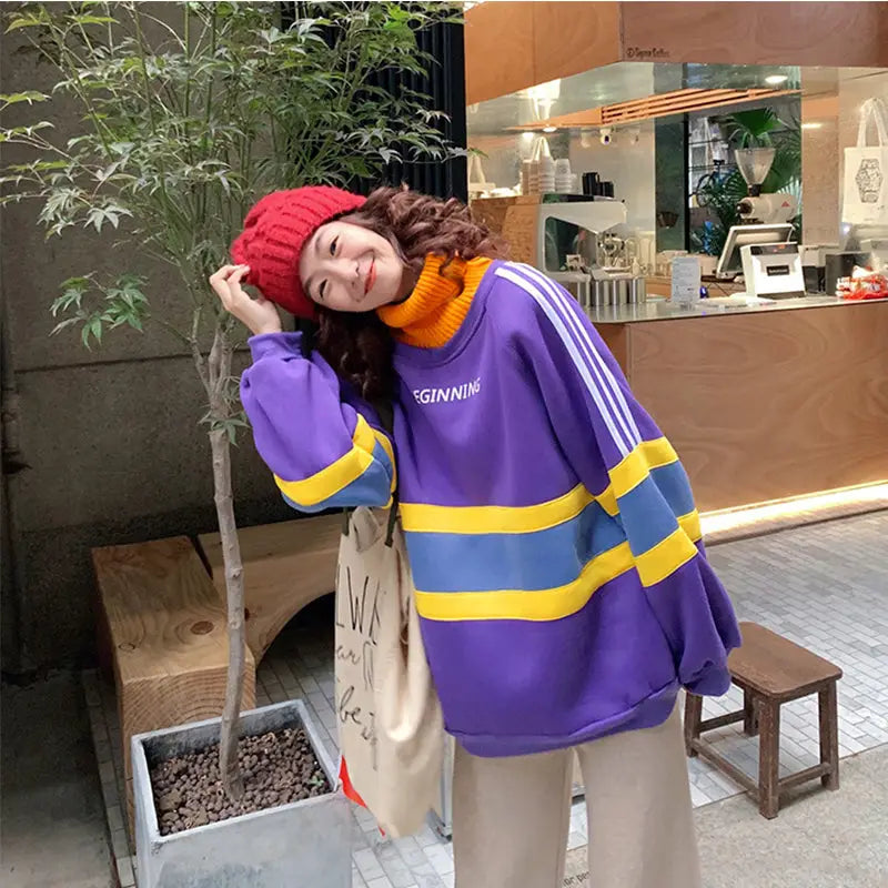 Lightweight Beginning Color Turtle Neck Sweater