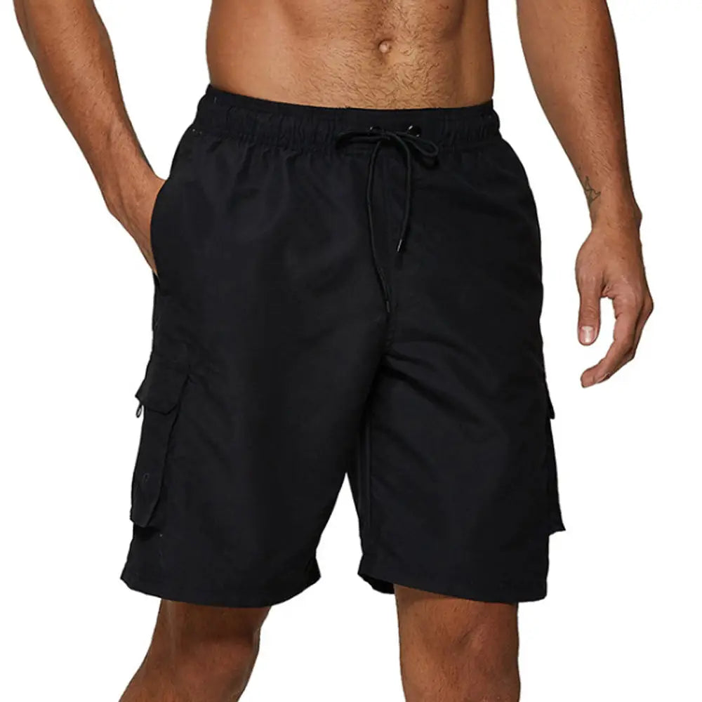 Lines Aesthetic Waterproof Beach Shorts - Black / M