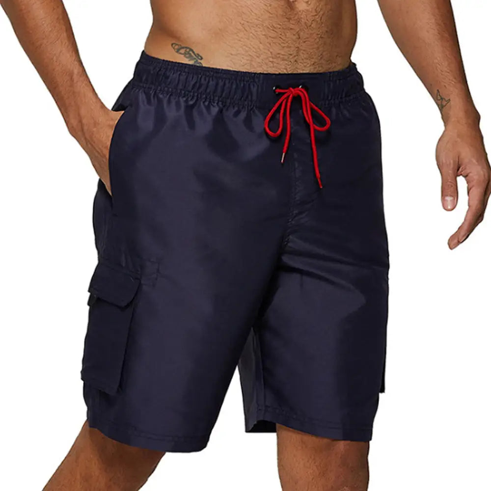Lines Aesthetic Waterproof Beach Shorts - Purple / M