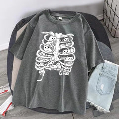 Little Cats On The Skeleton Oversized T-Shirt