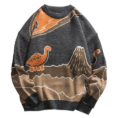 Little Dinosaur Knitted Sweater - Gray / M