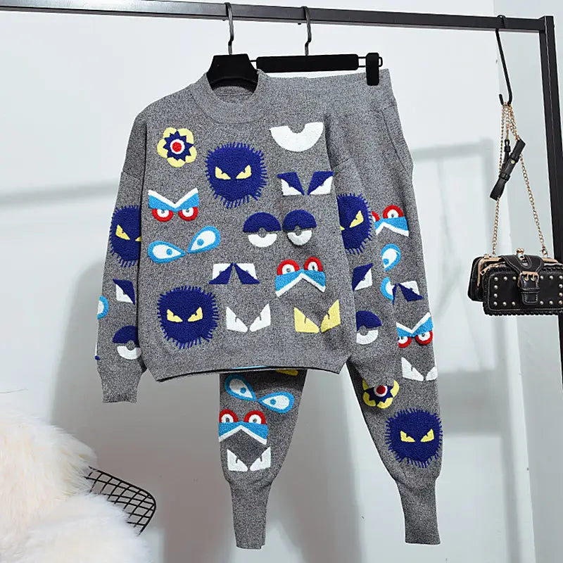 Little Monster Embroidered 2 Piece Set