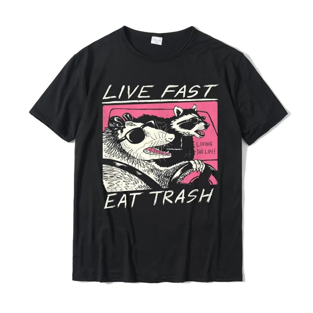 Live Fast! Eat Trash! T-Shirt - black / XS