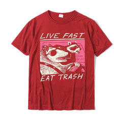 Live Fast! Eat Trash! T-Shirt - Red / XS