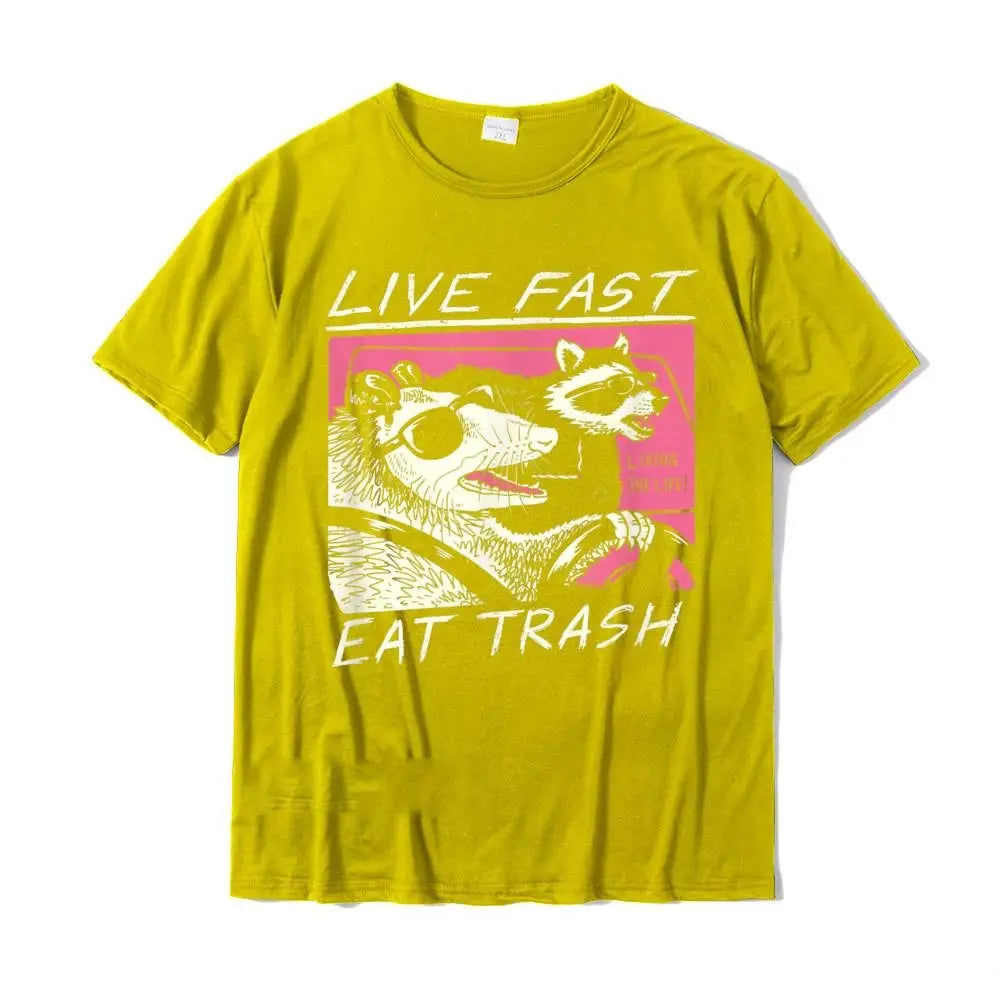 Live Fast! Eat Trash! T-Shirt - Yellow / XS