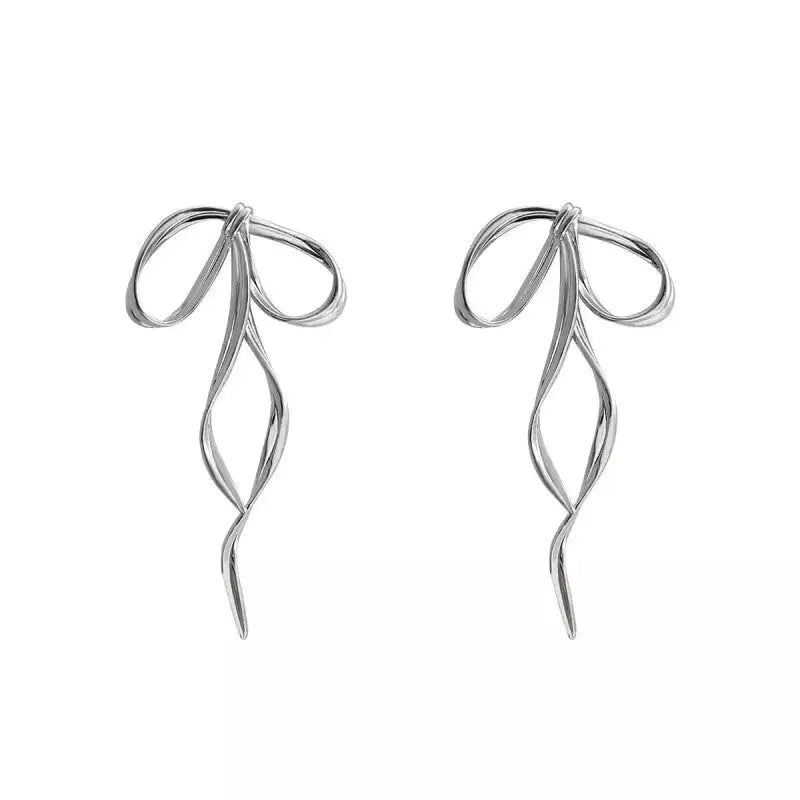 Long Bow Knot Drop Earrings