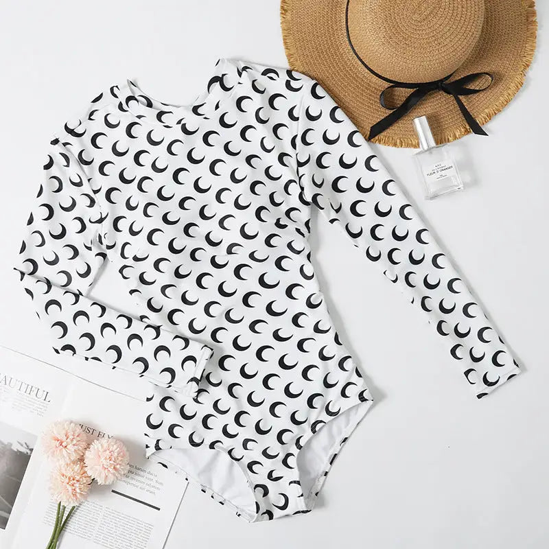 Long Sleeve Backless Strappy Crosses Swimsuit White / M