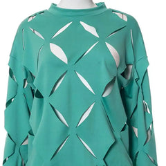 Long sleeve blouse with design holes