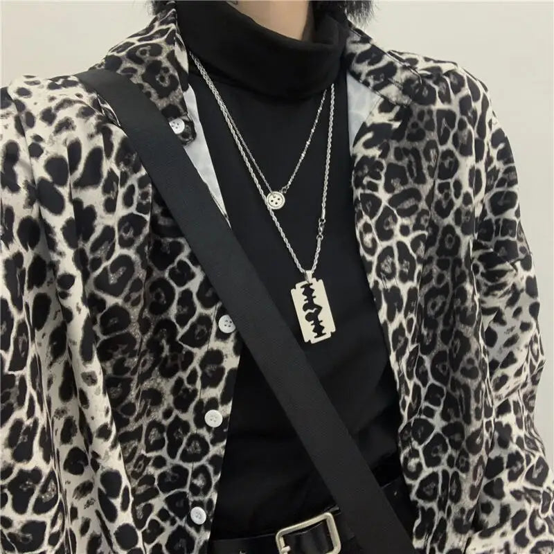 Long Sleeve Button Down Leopard Print Shirt