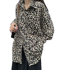 Long Sleeve Button Down Leopard Print Shirt