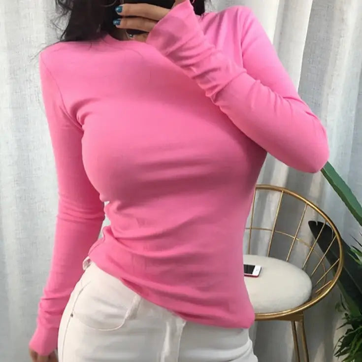 Long Sleeve Cotton Blouse with Collar