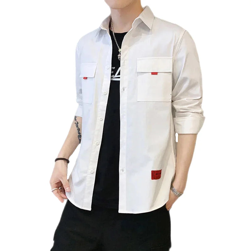 Trendy Long Sleeve Turn Down Collar Shirt