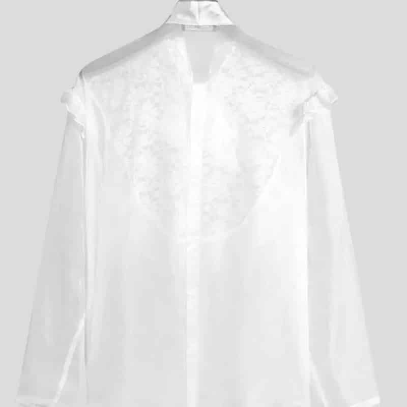 Long Sleeve Shirt With White Bow Superior Fabric