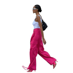 Loose Cargo High Waist Wide Trousers Pants