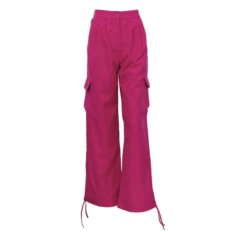 Loose Cargo High Waist Wide Trousers Pants