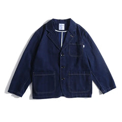 Loose Casual Denim Jeans Blazer Jacket Blue / M
