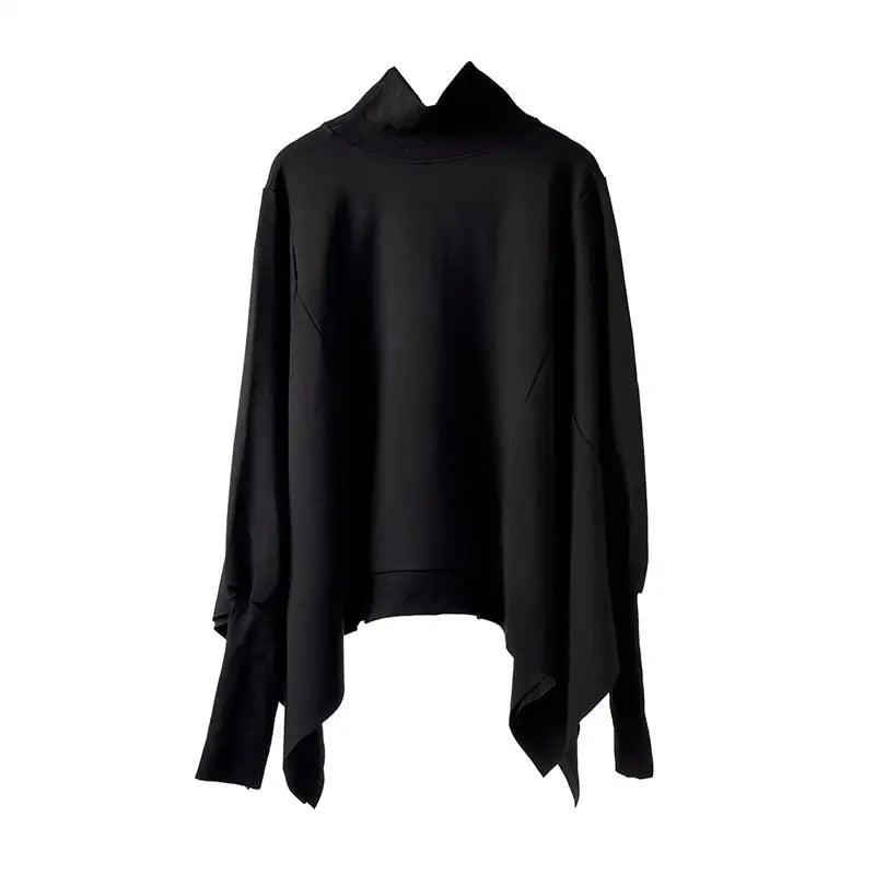 Loose Fit Black Oversize Back Long Sweatshirt - One Size