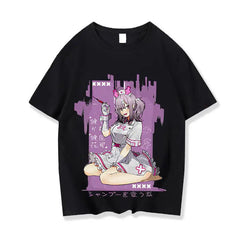 Loose Nurse Anime Purple Background T-shirts