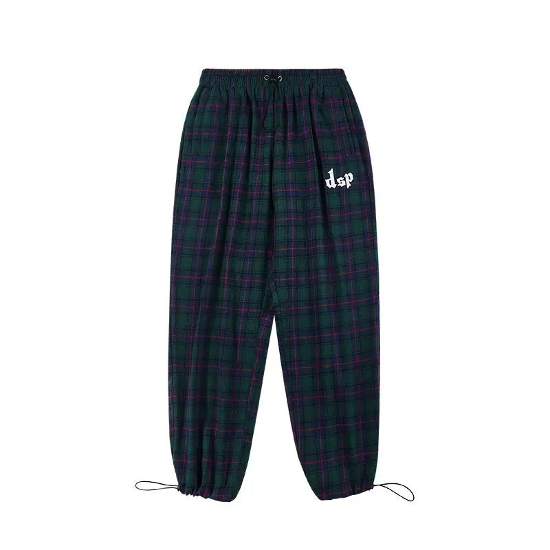 Loose Plaid Casual Sweatpants