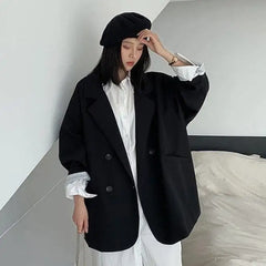 Loose Retro Long Sleeve Blazer for Casual Outfits