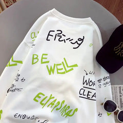 Loose Sweatshirt with Cute Bear Embroidery