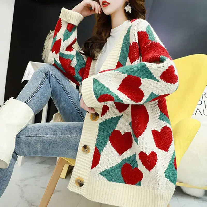 Love Hearth Knitted Cardigan Sweater