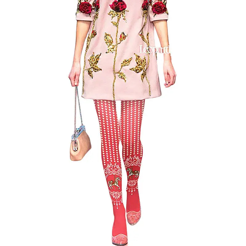 Love Trojan Horse Cotton Pantyhose Cartoon Style