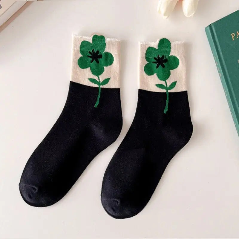 Lovely Tulips Three-Dimensional Flowers Socks