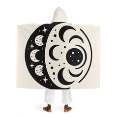 Luna Armstrong - Moon Phases Hooded Sherpa Blanket