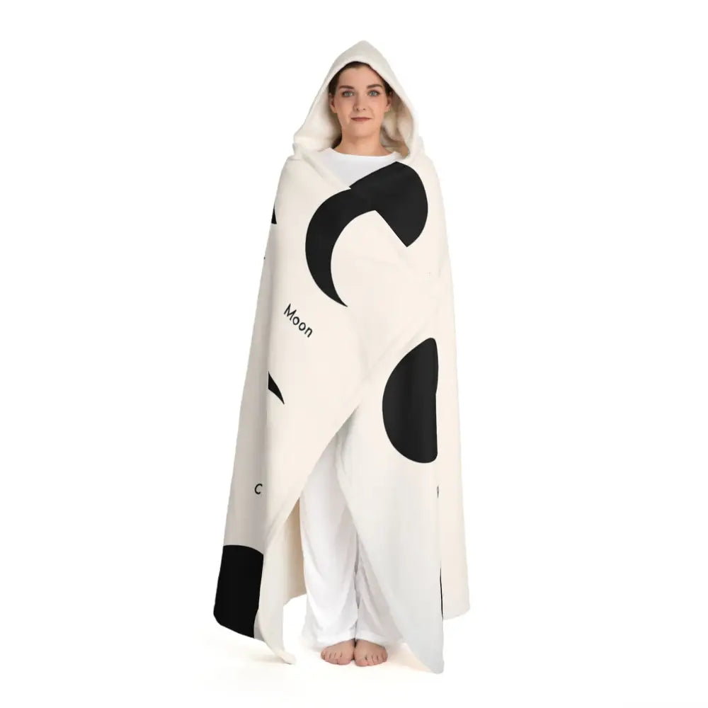 Luna Creswell - Moon Phases Hooded Sherpa Blanket