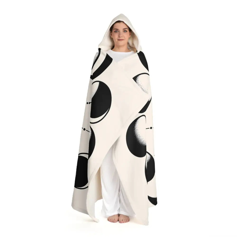 Luna Hawthorne - Moon Phases Hooded Sherpa Blanket