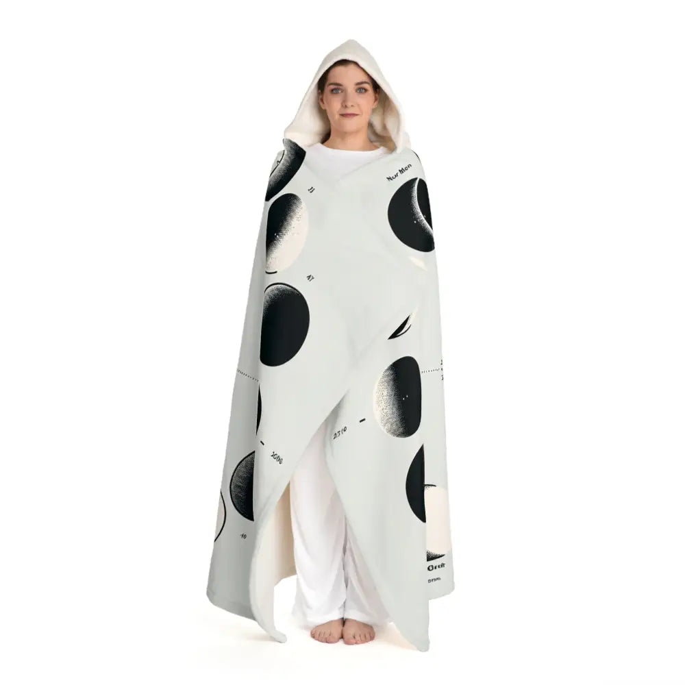 Luna Kennedy - Moon Phases Hooded Sherpa Blanket - One size