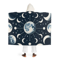 Luna McKinley - Moon Phases Hooded Sherpa Blanket