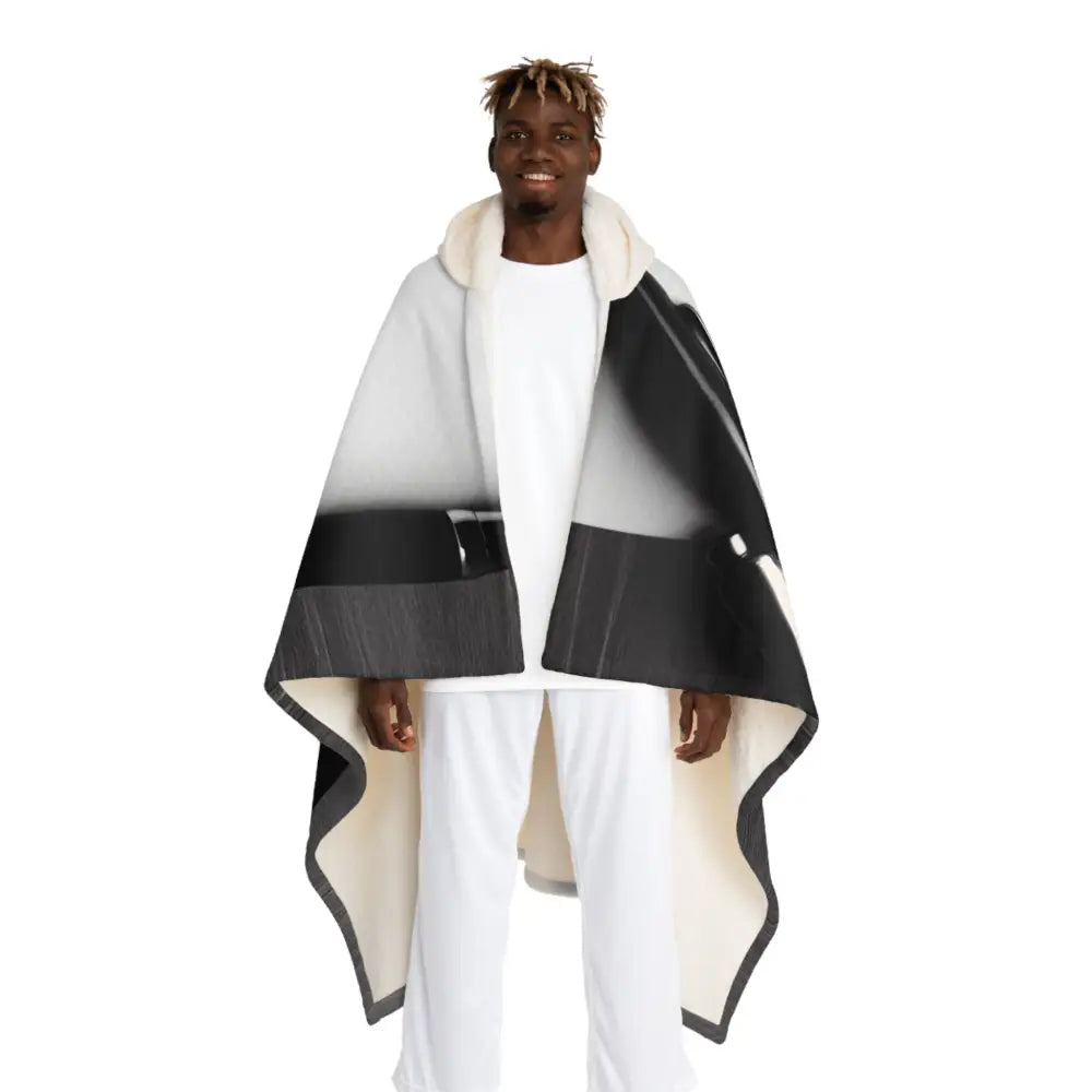 Lunar Phase Hooded Sherpa Fleece Blanket One size / Cream