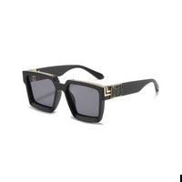Thumbnail for Luxury Frame Anti Glare Square Sunglasses - Black-Black /