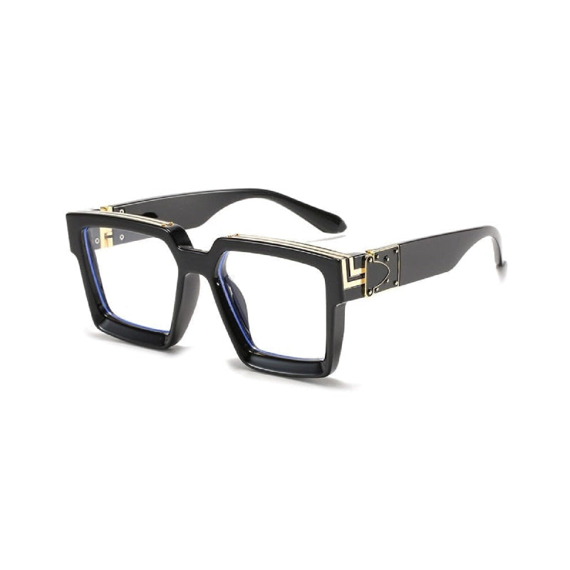 Luxury Frame Anti Glare Square Sunglasses - Black-Trasparent