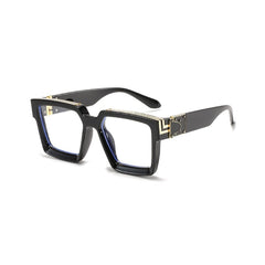 Luxury Frame Anti Glare Square Sunglasses - Black-Trasparent