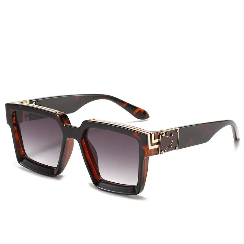 Luxury Frame Anti Glare Square Sunglasses - Red-Black