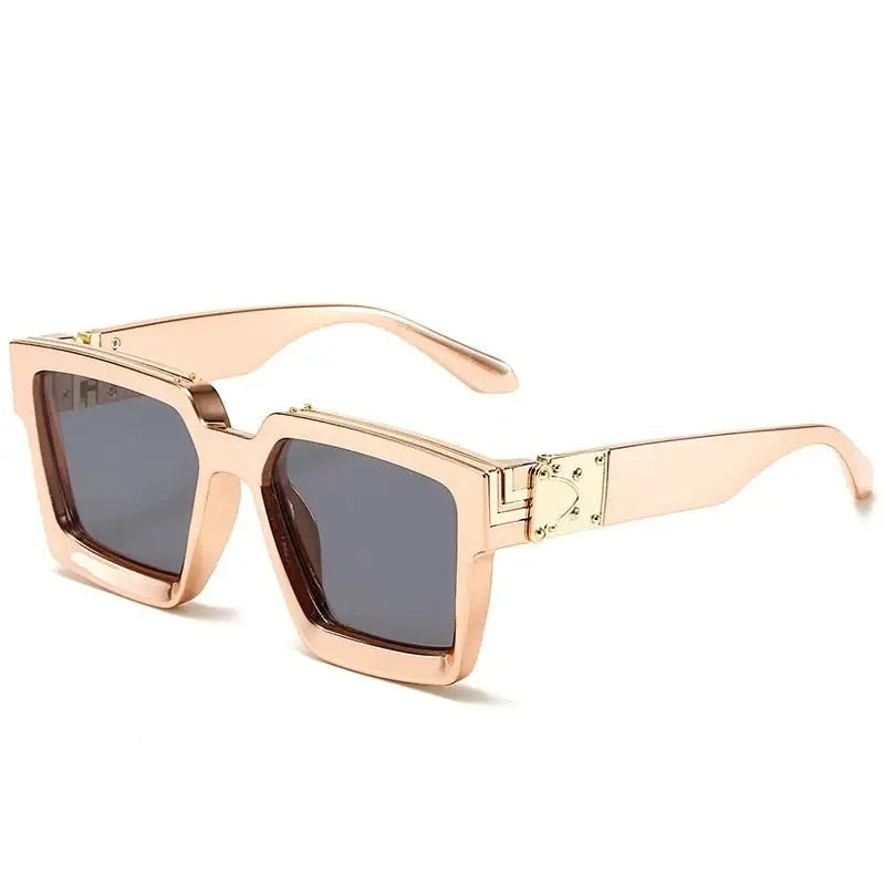 Luxury Frame Anti Glare Square Sunglasses - Yellow